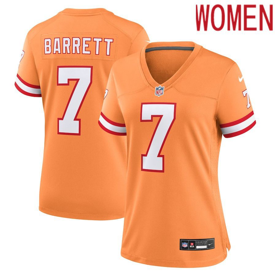 Women Tampa Bay Buccaneers 7 Shaquil Barrett Nike Orange Throwback Game NFL Jersey